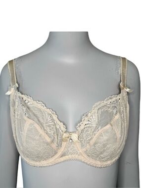 NWT ALEGRO Lingerie Innocent Lily Lace Bra in “Skin” Nude Unlined Underwire 36C